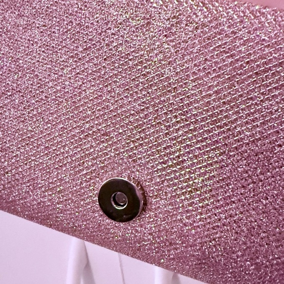 Pink Glitter Clutch Bag with Detachable Chain - Picture 4 of 8